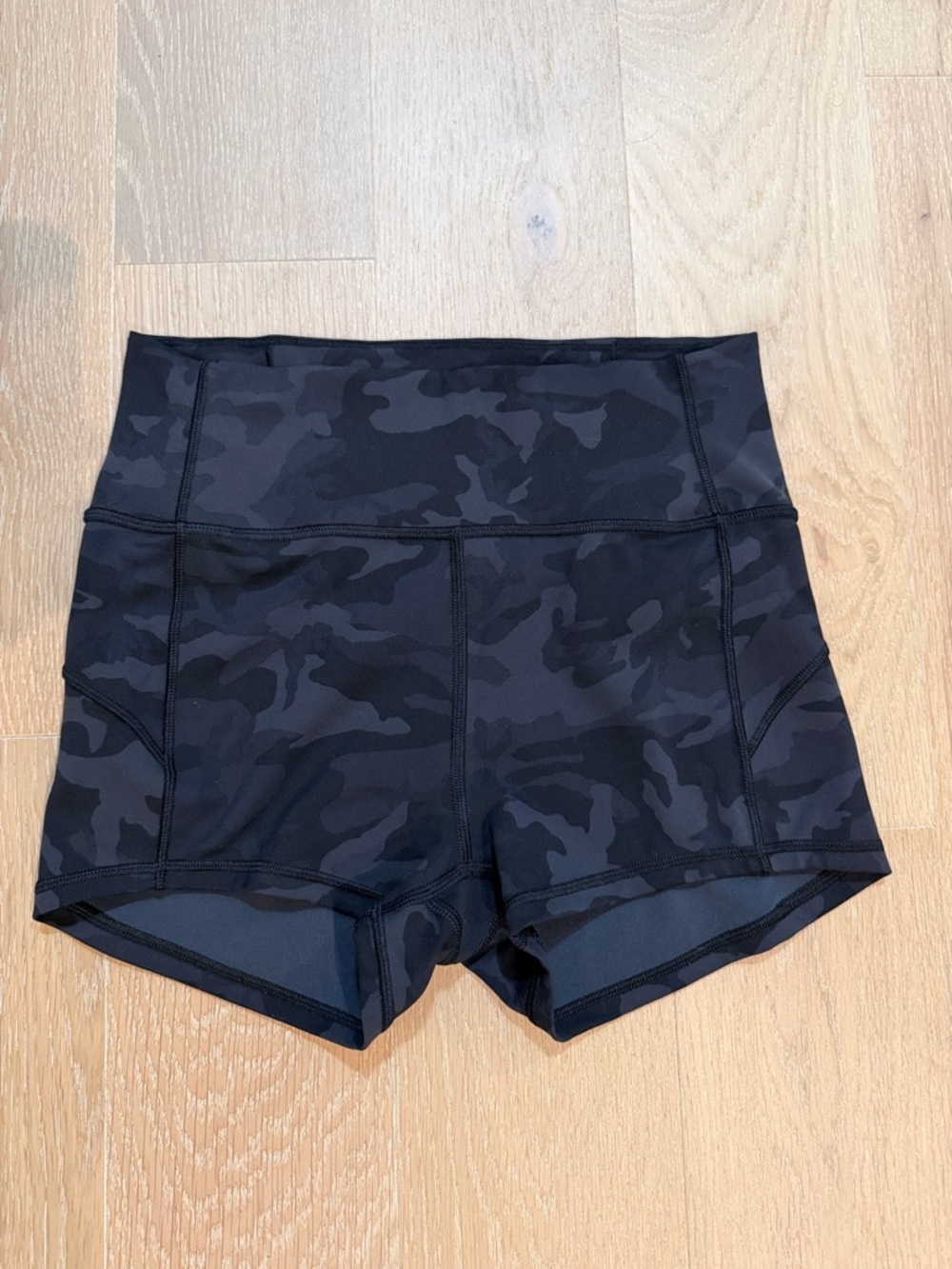 Lululemon Align High-Waist Black Camo Women's Shorts - size 6